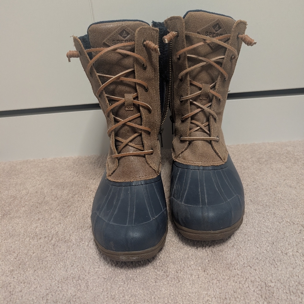 Sperry Brown Suede and Navy Rubber Winter Boots